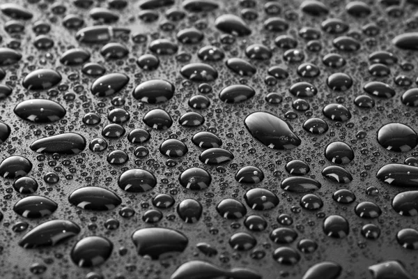 Gotas de água em preto — Fotografia de Stock