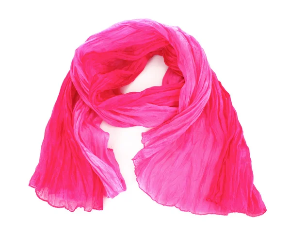 Рожевий жіночий шарф ізольований на білому тлі — стокове фото