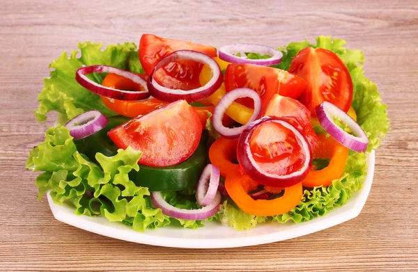 접시에 신선한 야채 샐러드 — 스톡 사진