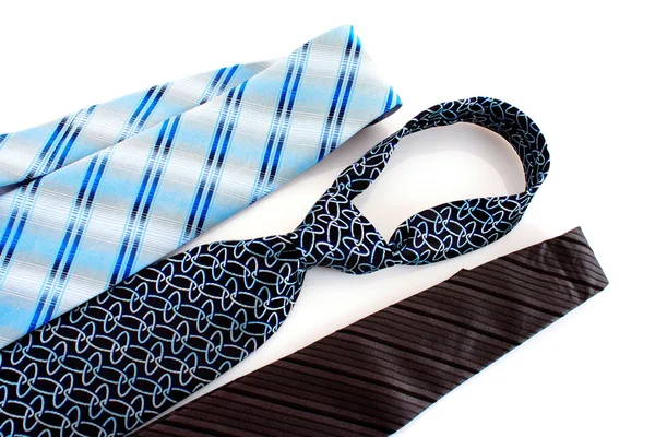 Cravatte a righe isolate su bianco — Foto Stock
