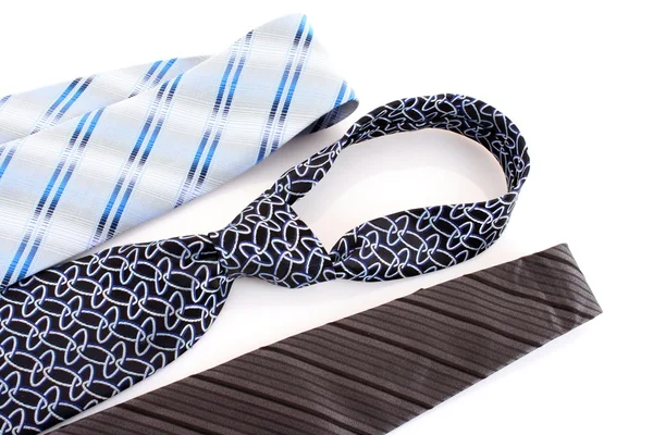 Çizgili kravatlar üzerinde beyaz izole — Stok fotoğraf
