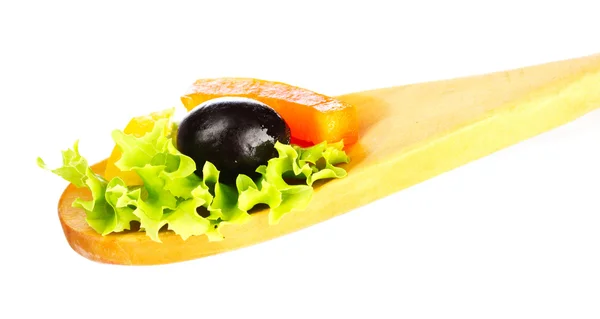 Chutné zeleniny v vařečka — Stock fotografie