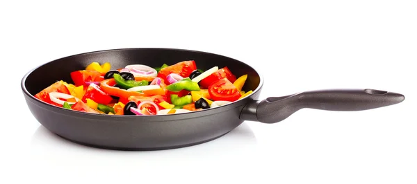 Sliced vegetables in a pan — Stock Photo, Image