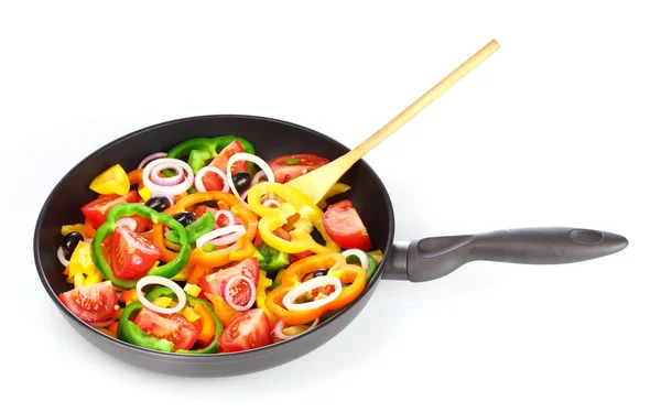 Gesneden groenten in een pan — Stockfoto