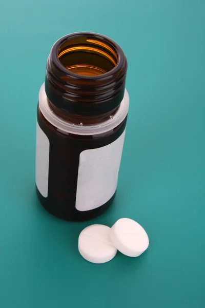 Two white medical pills — Stock Photo, Image