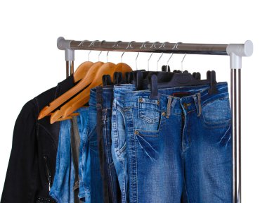 Jeans on hangers clipart