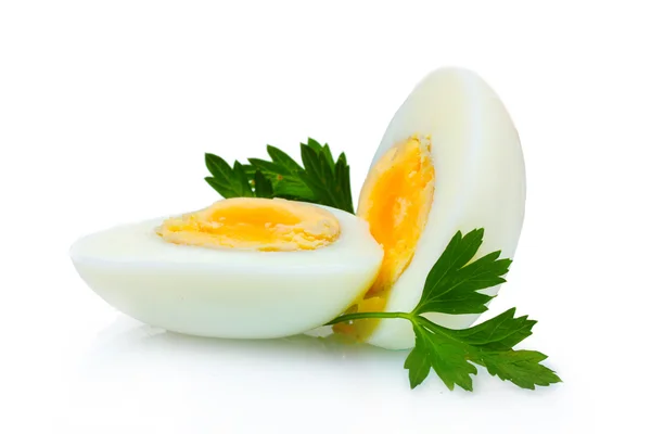 Smaczne jajko na twardo i natką pietruszki — Zdjęcie stockowe