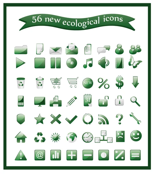 Ícones ecológicos populares — Vetor de Stock