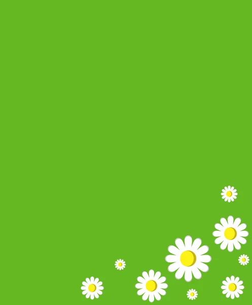 绿色背景与雏菊 免版税图库矢量图片