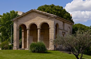 Ancient buildind at the place Christophe Colomb, Montpellier clipart