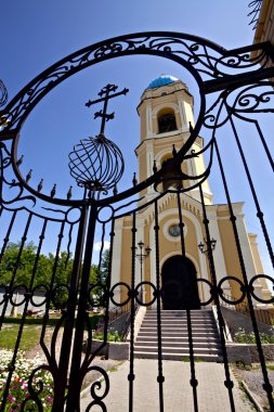 Gates to cathedral of Holy Nikolay clipart