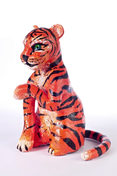 Painted plasticine tiger — Stock Photo, Image