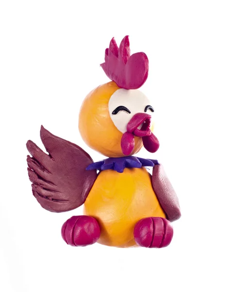 Plasticine rooster. Chinese horoscope — Stock Photo, Image