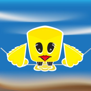 Sad bird clipart