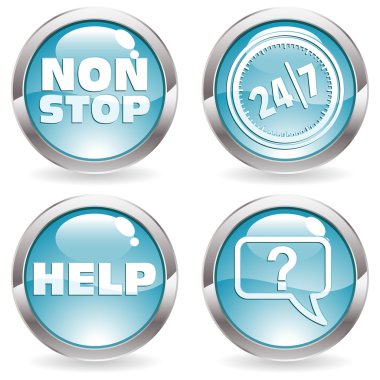 Collect Button with twenty four hours by seven days clipart