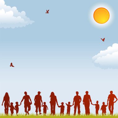 Family silhouettes clipart