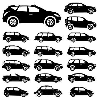 Silhouette cars clipart