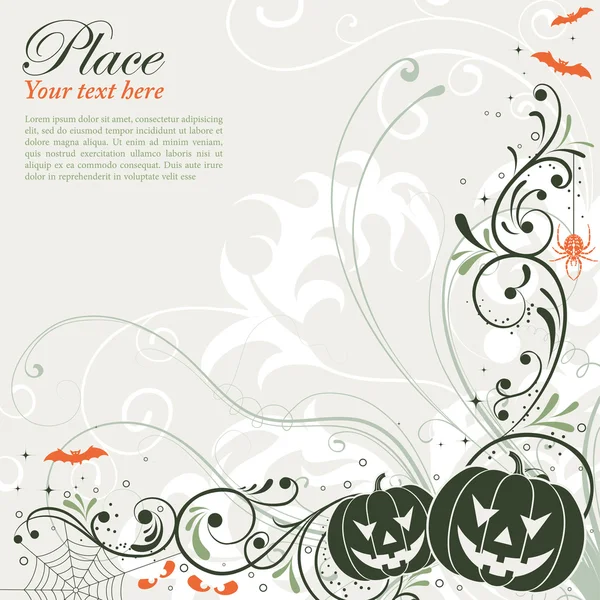 Floral Halloween background — Stock Vector