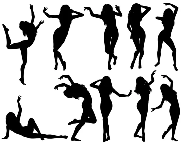 Tanzende Silhouetten sammeln — Stockvektor
