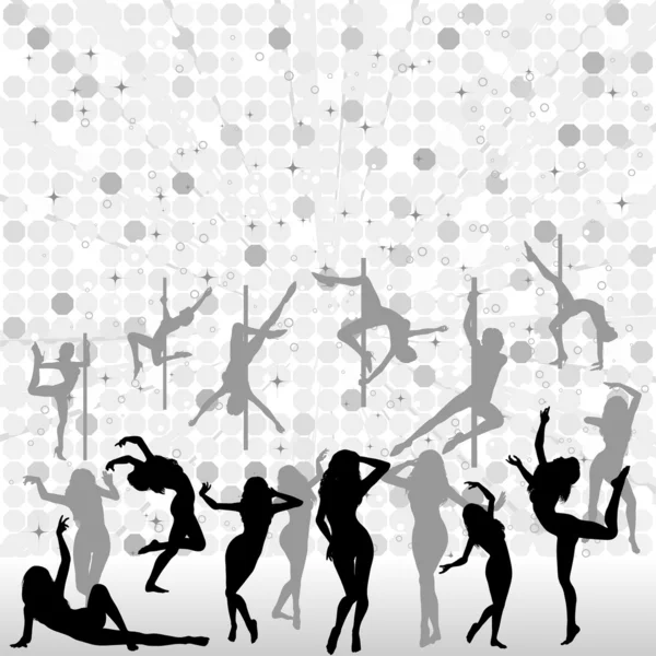 Сбор танцевальных силуэтов — стоковый вектор
