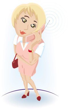 Women with phone clipart