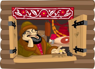 Old-fashioned merchant clipart