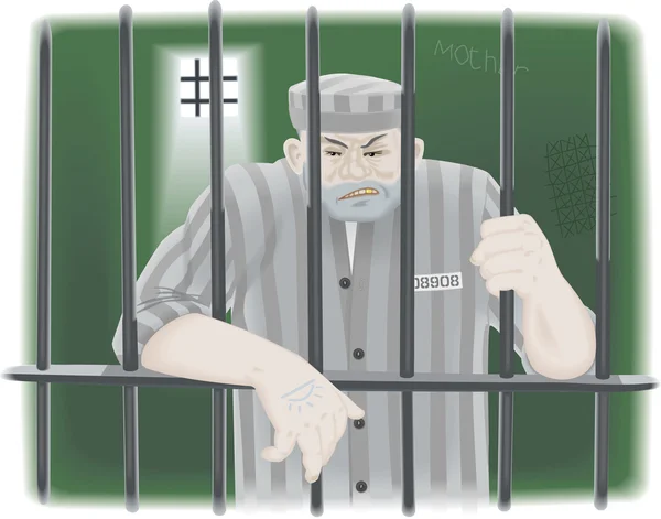 Fånge i fängelse Vektorgrafik