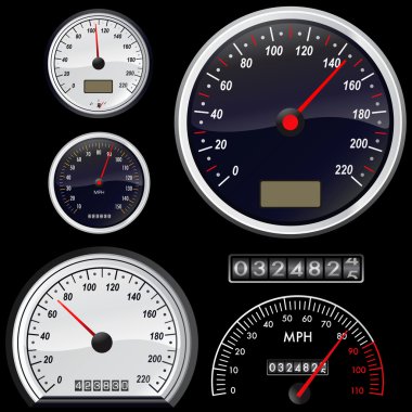 Set of speedometer clipart