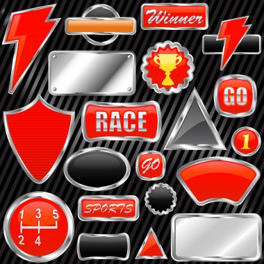 Chrome graphic elements clipart