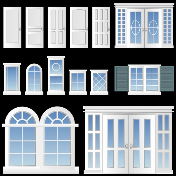 窗户和门 — 图库矢量图片