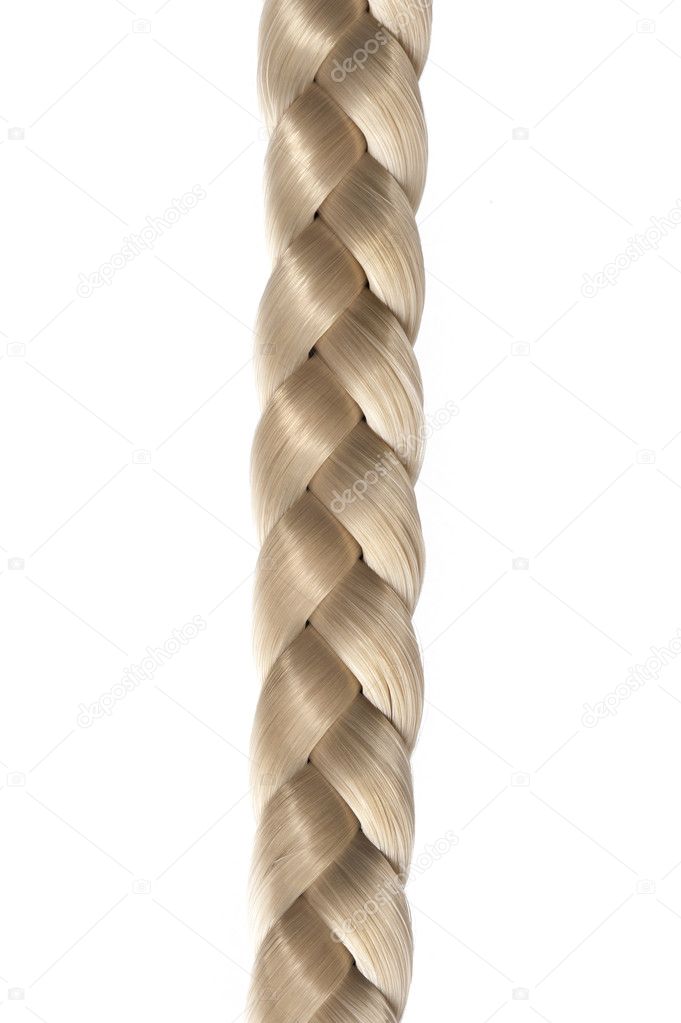 Long blond hair braid
