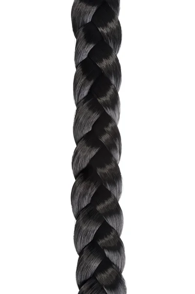 長い黒髪の三つ編み — ストック写真