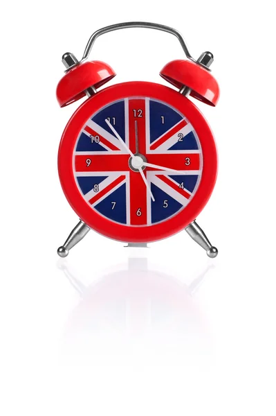 Relógio de alarme bandeira britânica — Fotografia de Stock