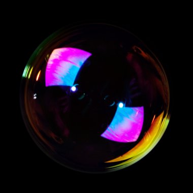 Soap bubble on black clipart