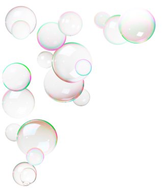 Colorful bubbles made from soap clipart