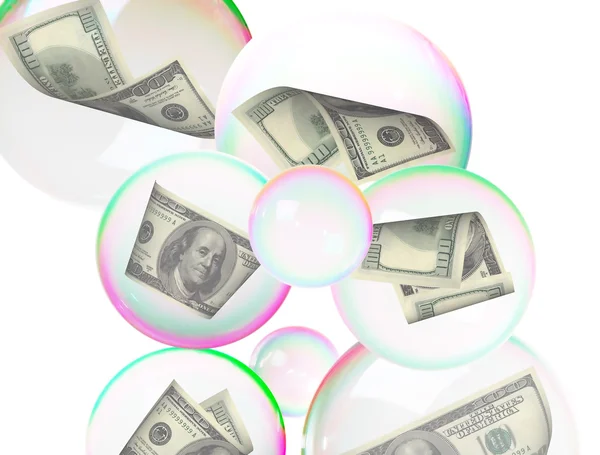Dollars into bubbles — Stock Photo, Image