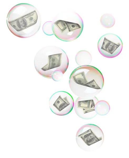 Dollars into bubbles — Stock Photo, Image