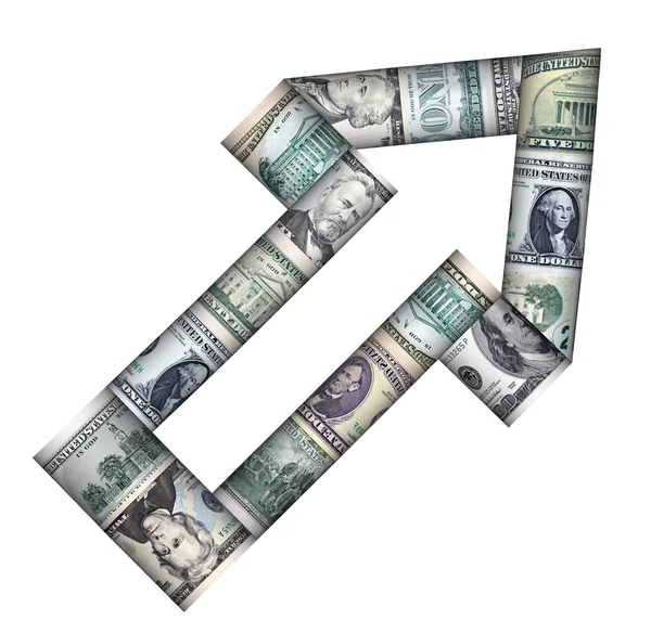 Arrow from the dollars — Stock Photo, Image