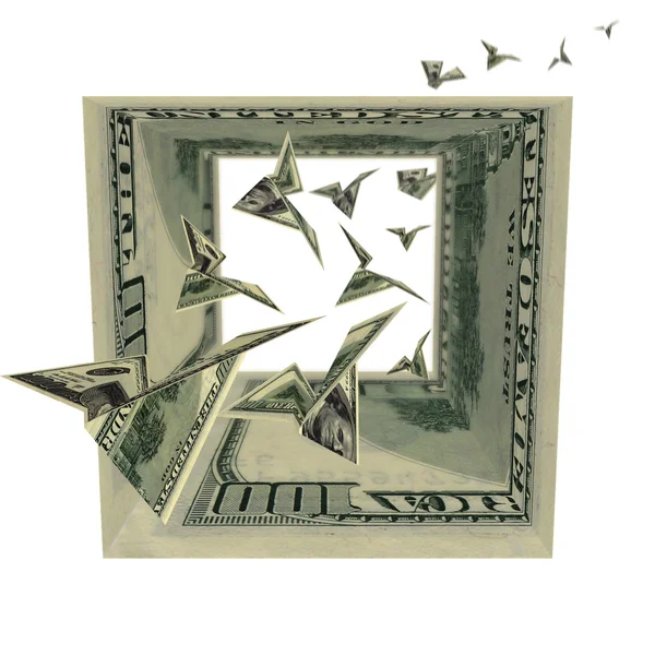 Fåglar i dollar kvadrat — Stockfoto