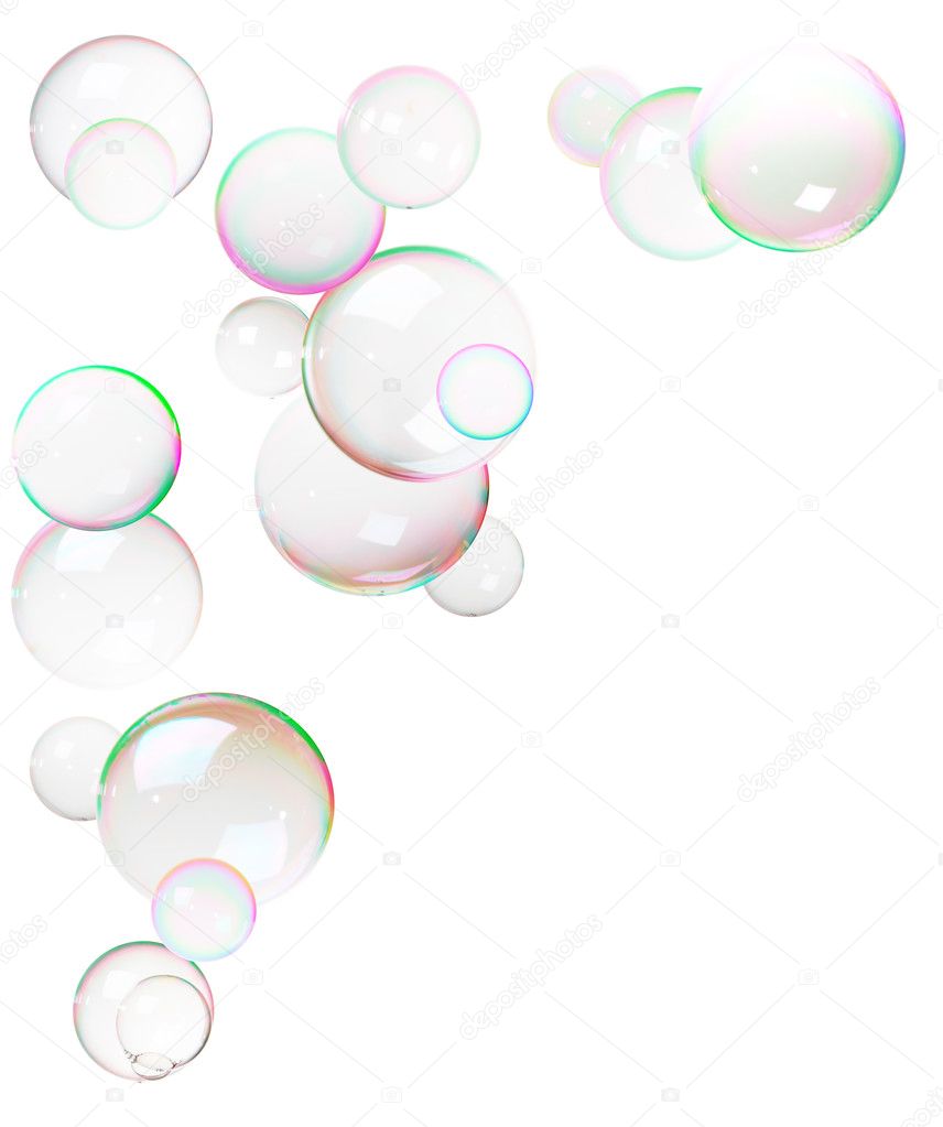 Colorful bubbles made from soap