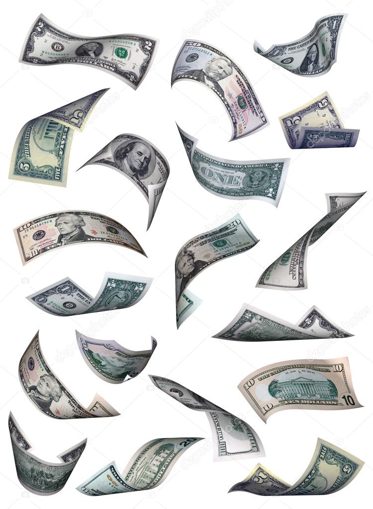 Different dollar bills falling — Stock Photo © sserg_dibrova #6701820