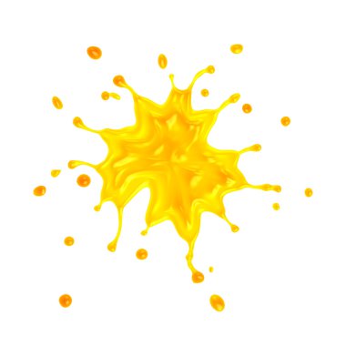 Orange juice splash clipart