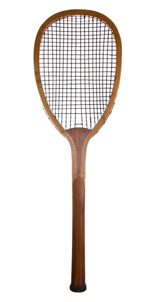 Velha raquete de tênis de madeira — Fotografia de Stock