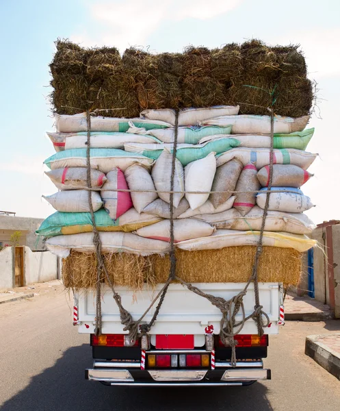 stock image Truck overloaded bags