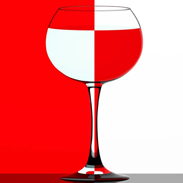 Copo de vinho em vermelho e branco — Fotografia de Stock