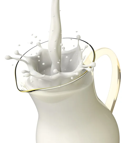우유를 붓는 — 스톡 사진