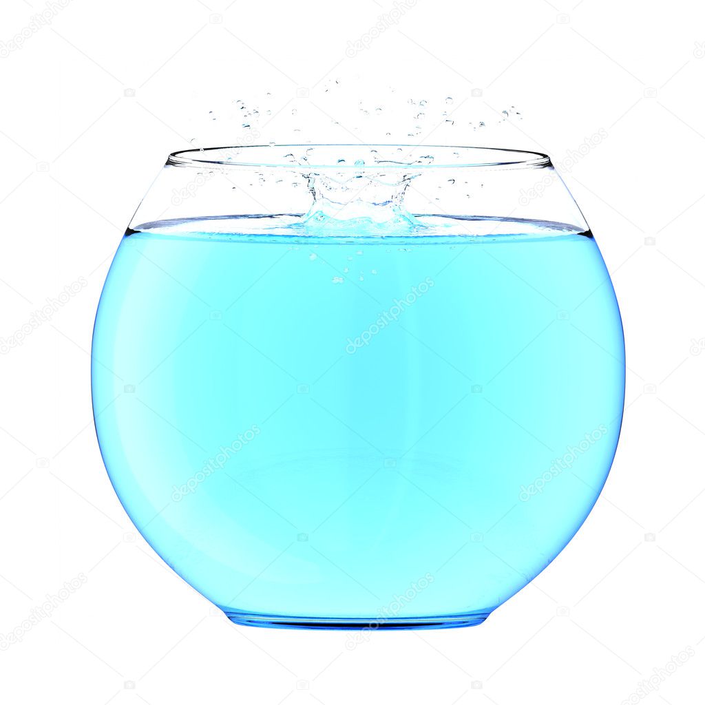 Water splash in a fishbowl
