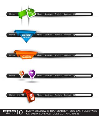 Set of modern original style search banners and web headers clipart