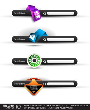 Set of modern original style search banners clipart