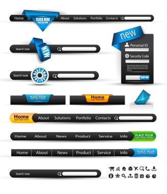 Set of modern original style search banners and web headers clipart